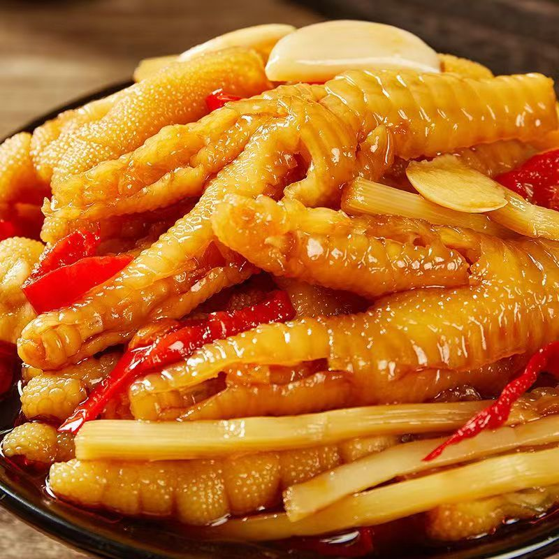 【拍一斤送一斤】京东顺丰发货2斤柠檬酸辣脱骨鸡爪零食固形物≥60%