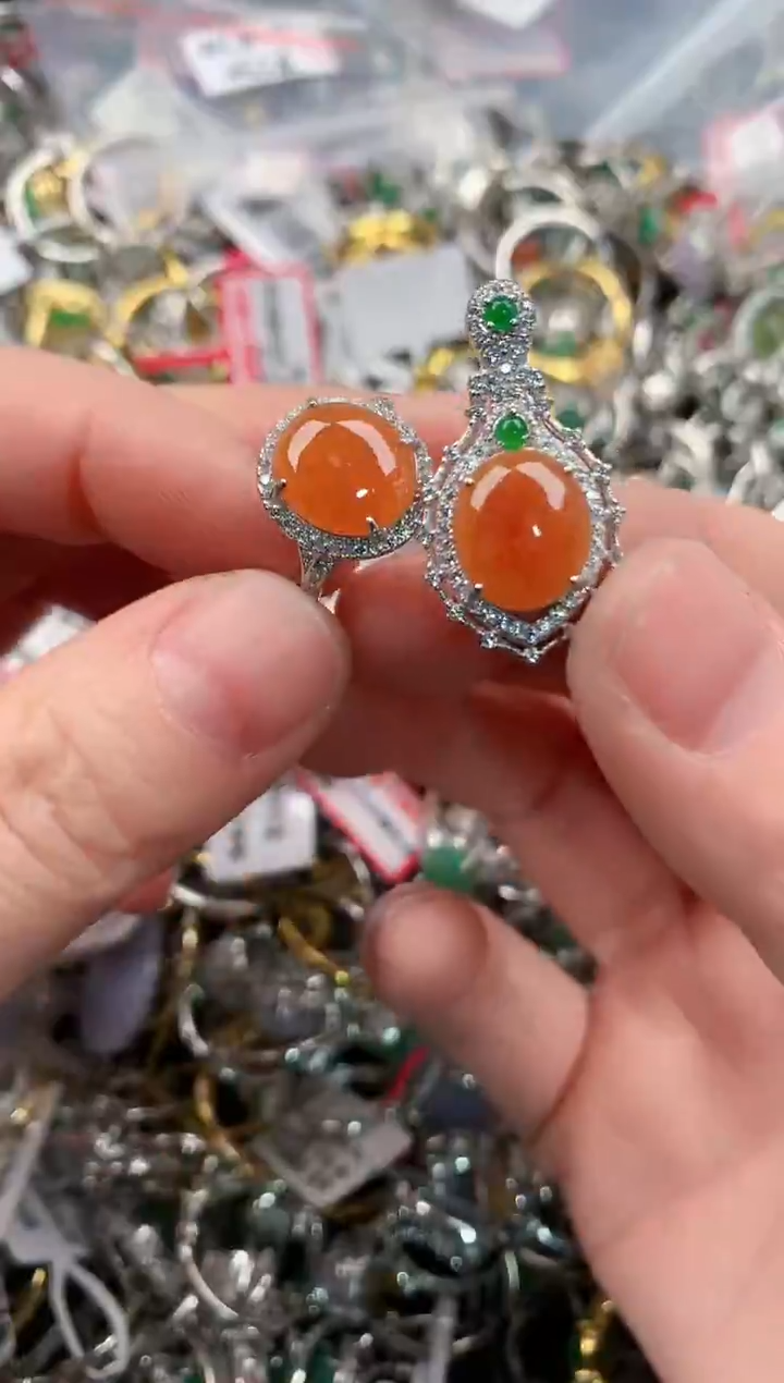 银S925镶嵌戒指翡翠999                3