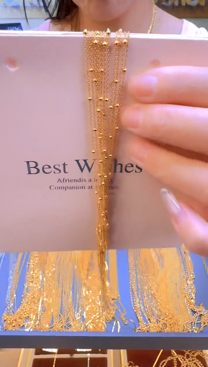 45cm固定不可调节闪o隔珠链1.09g（多样性发货）