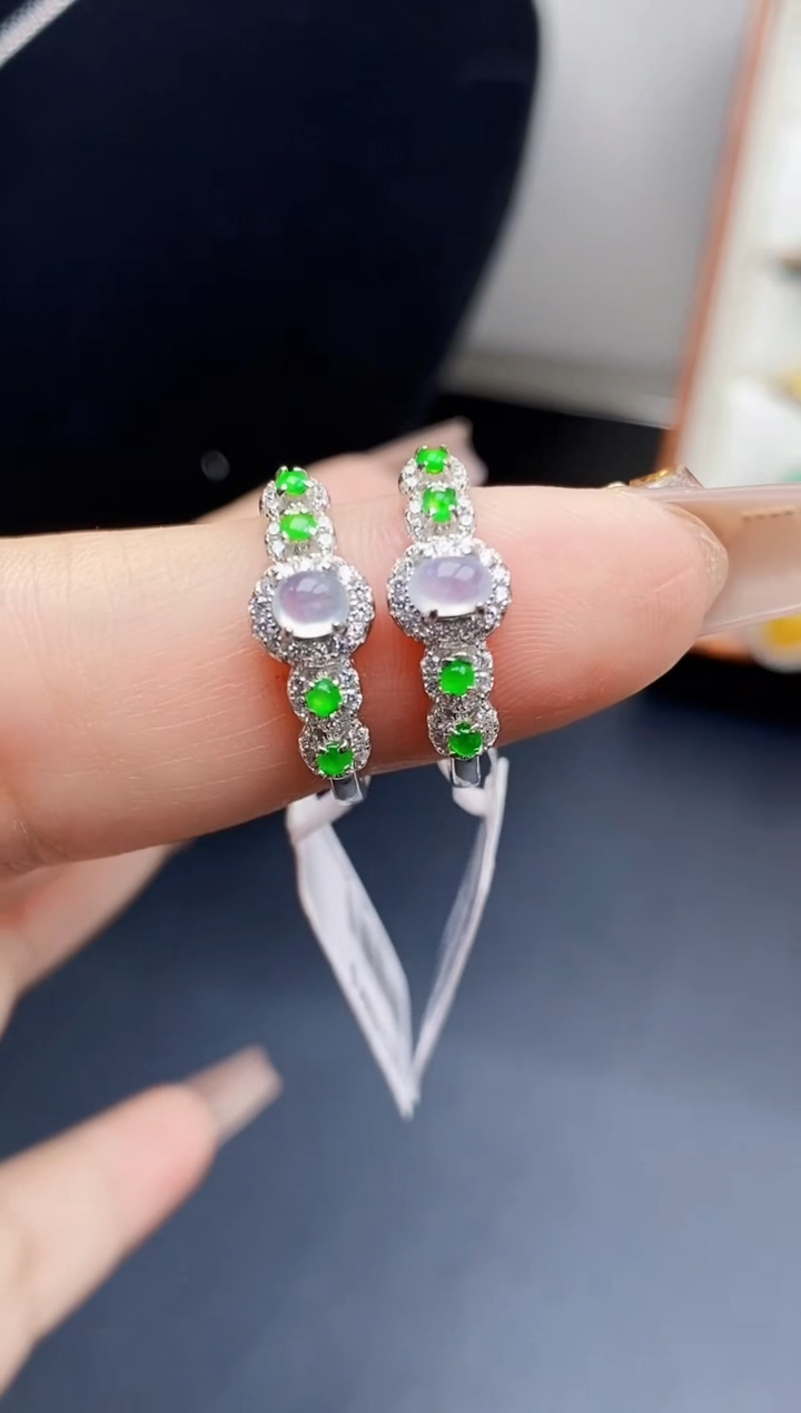 银S925镶嵌戒指翡翠-*0171