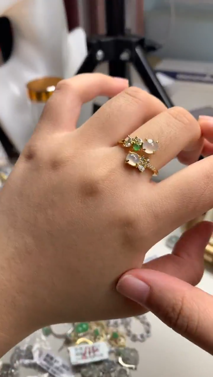 银S925镶嵌戒指翡翠7