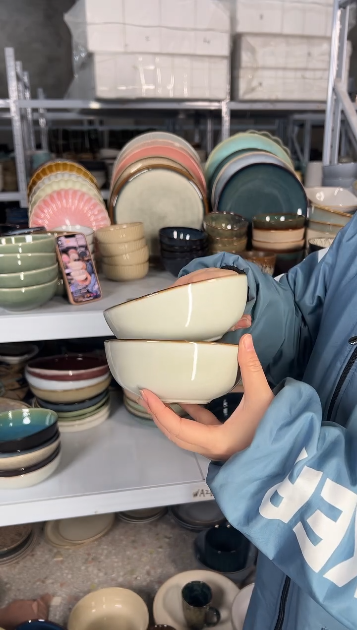 陶瓷外贸尾货瑕疵满20包邮X2米饭碗C3B