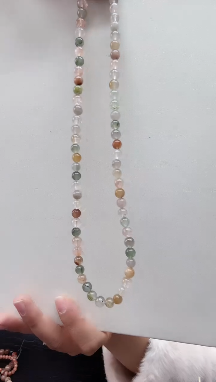 未镶嵌手链水晶天然兔毛项链50