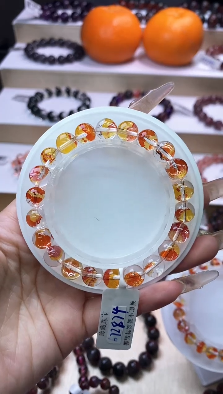 【闪购商品】水晶手链未镶嵌锦鲤胶花单圈8m+