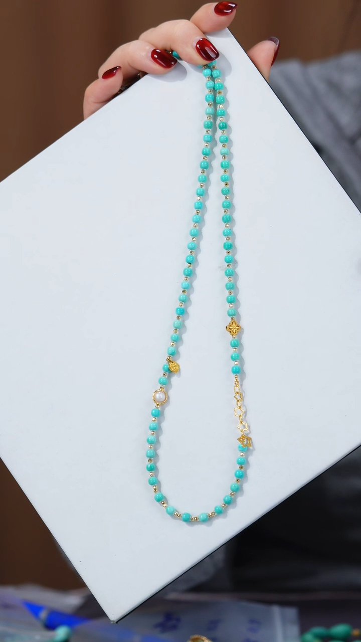 【闪购商品】绿松石项链18K金镶嵌1