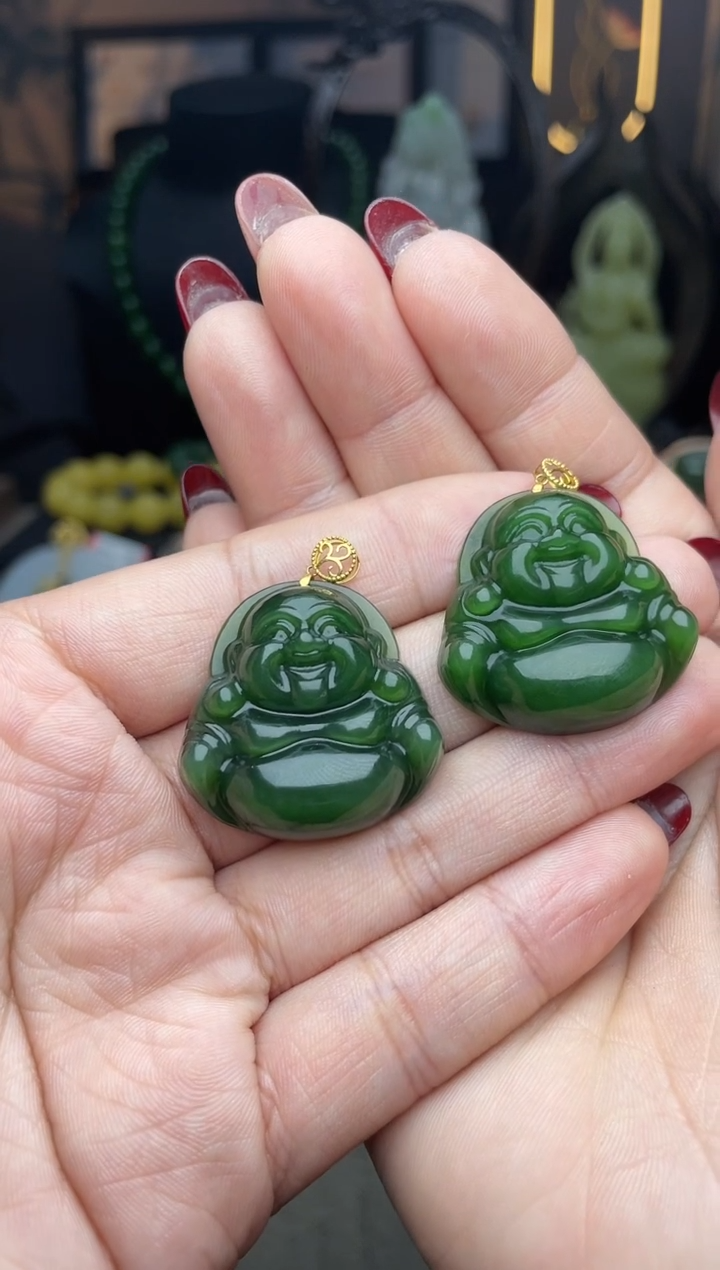 【闪购商品】和田玉颈饰18K金镶嵌ge92多样性发其一