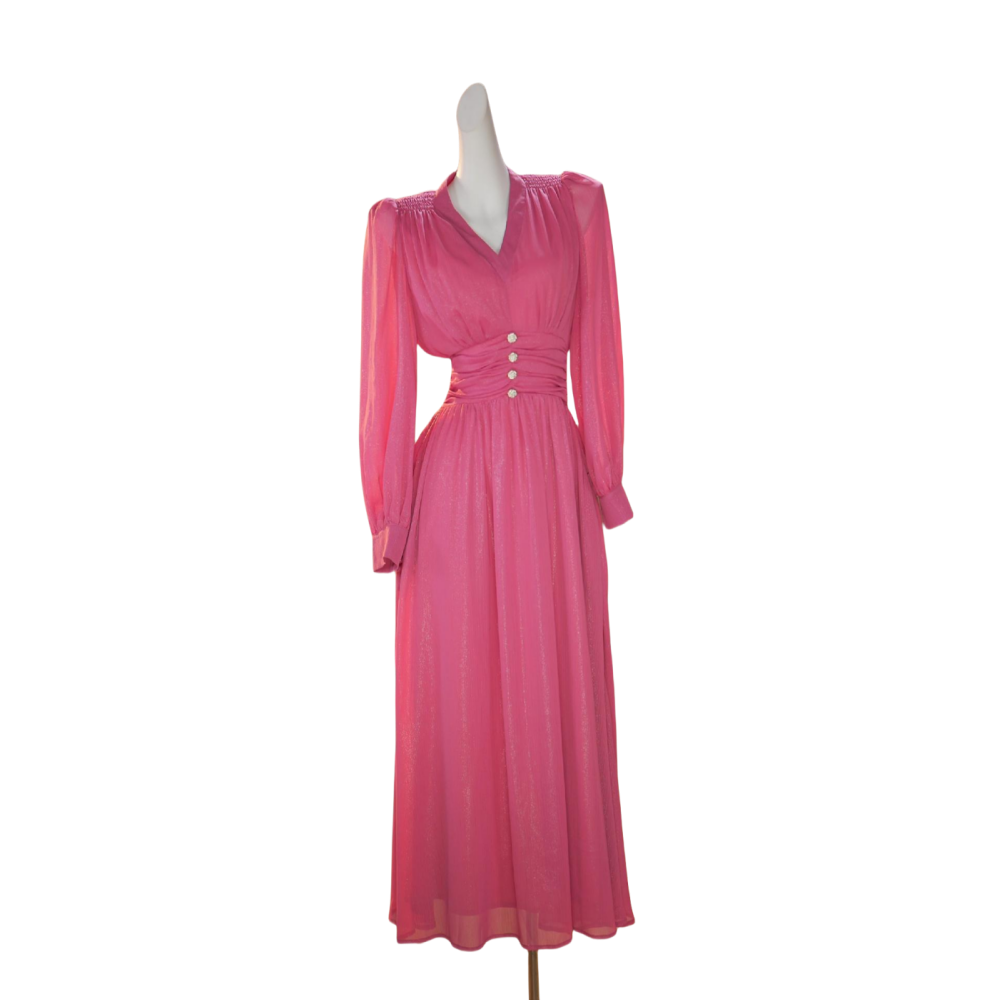 【可可专属】粉雾星云 夏季法式轻奢气质高级感时尚连衣裙-HZ862