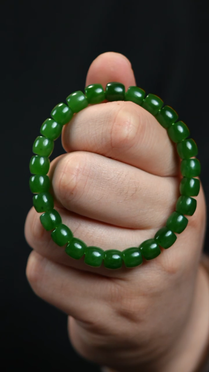 【闪购商品】和田玉手链未镶嵌8mm碧玉菠菜