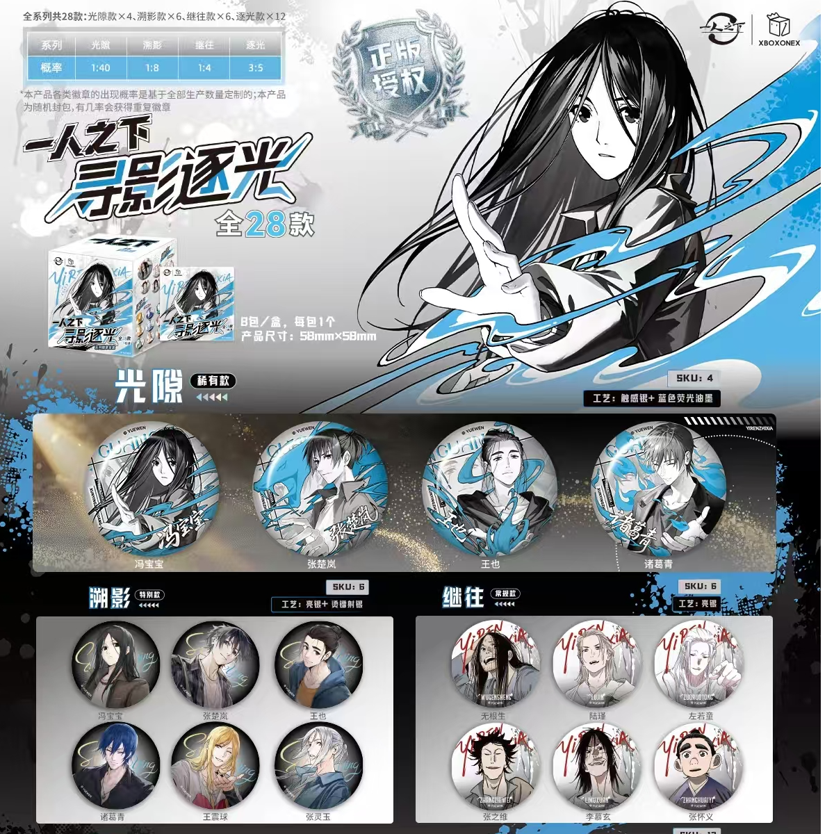 一人之下寻影逐光系列吧唧徽章盲盒盲袋开心一下
