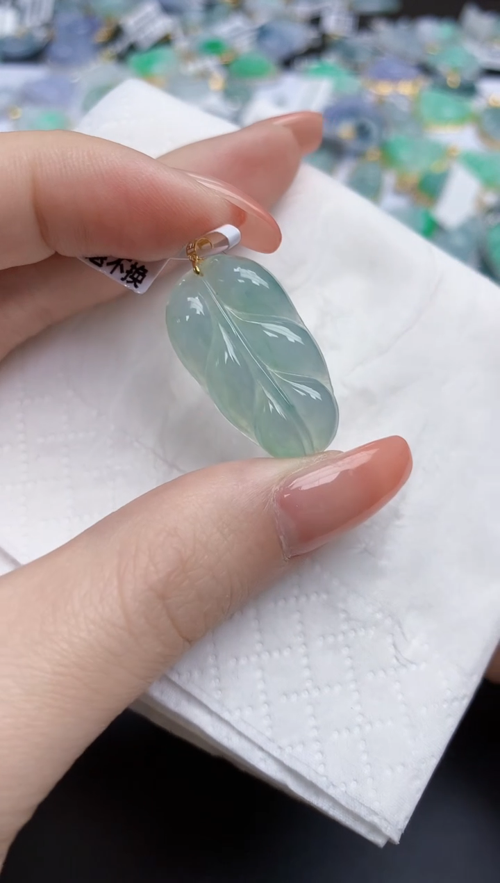 【闪购商品】翡翠颈饰18K金镶嵌天然缅甸翡翠A货