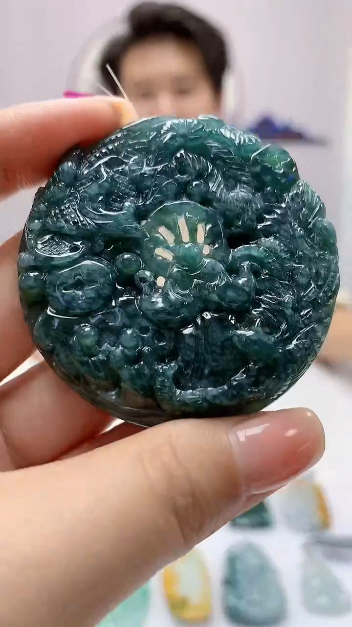 【闪购商品】定制翡翠未镶嵌1502ms-毛货挂件156