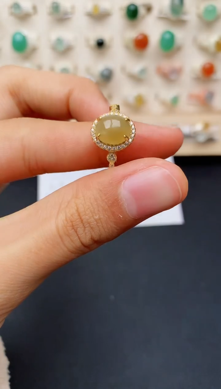 【闪购商品】翡翠戒指银S925镶嵌缅甸翡翠