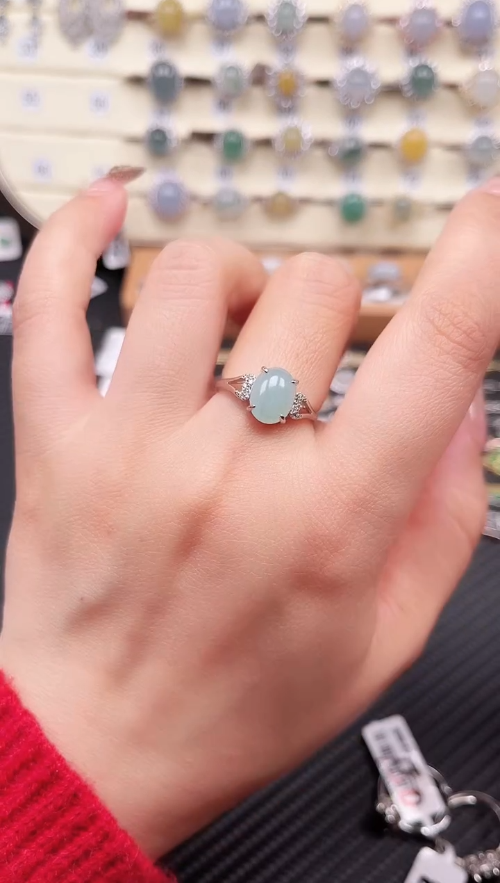 【闪购商品】翡翠戒指银S925镶嵌戒指