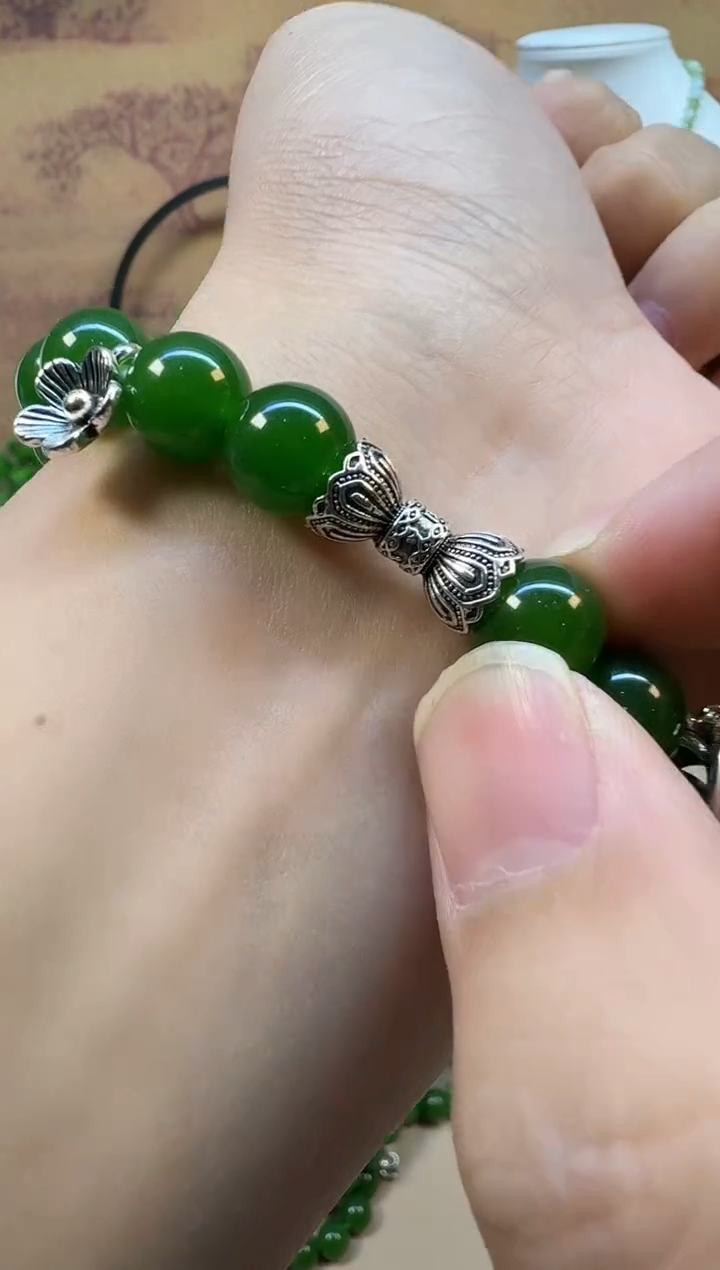 颈饰银S925镶嵌和田玉A199 