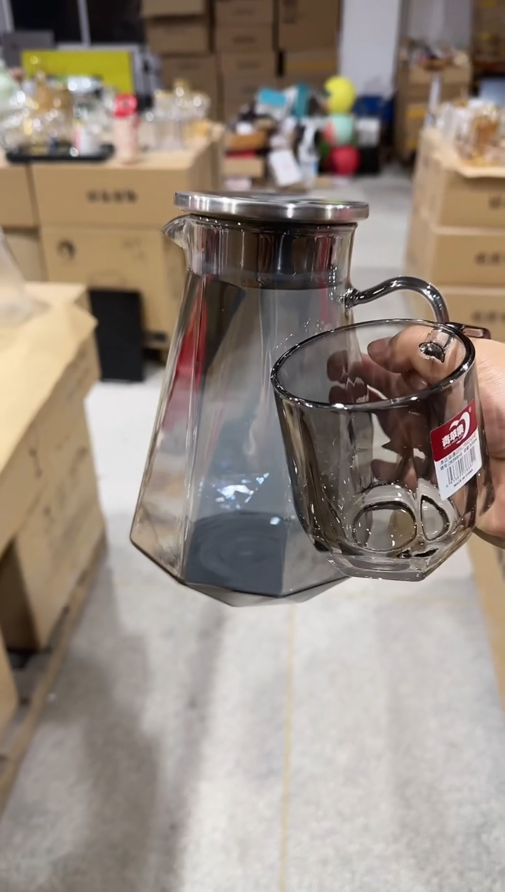 【闪购商品】玻璃无盖款青苹果直播价1壶12杯