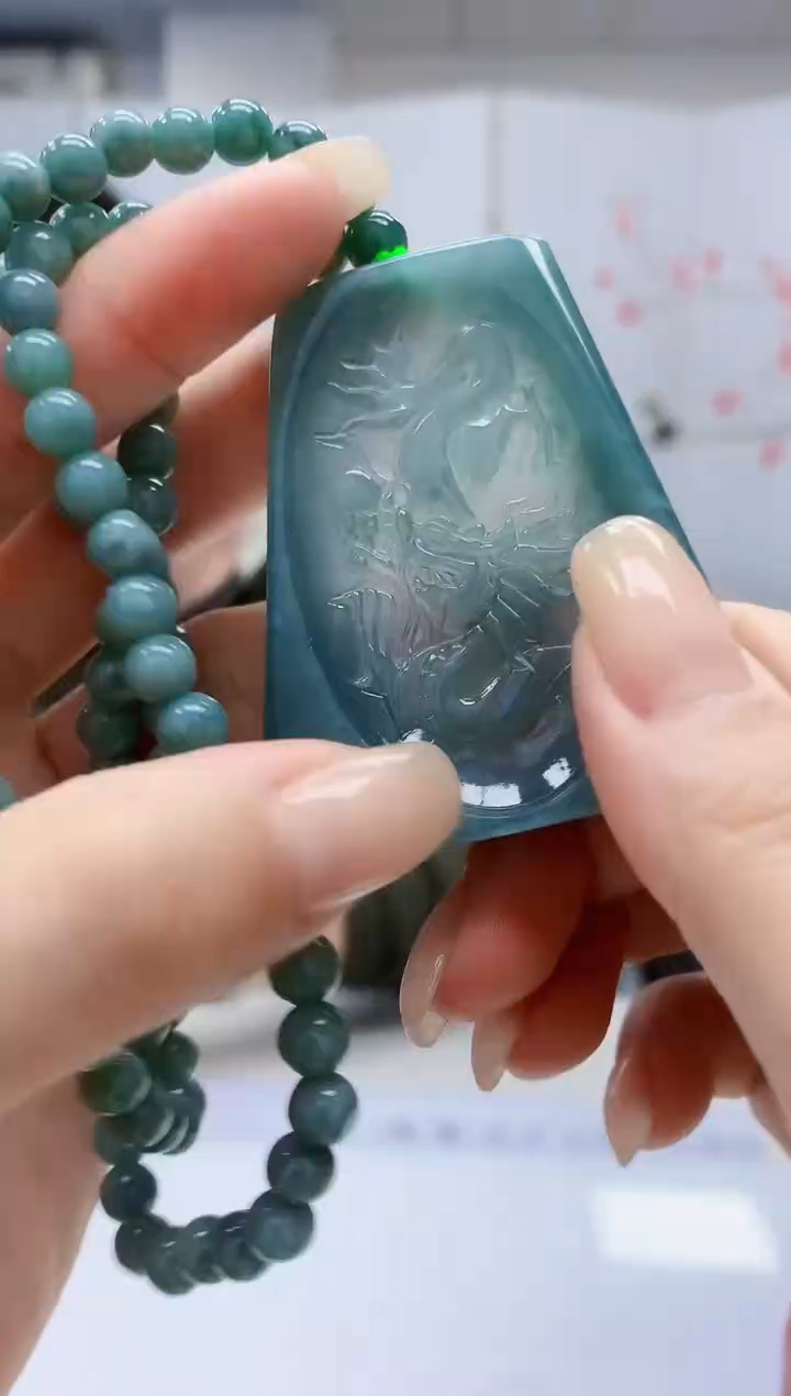 【闪购商品】定制翡翠未镶嵌5152lr-毛货挂件77