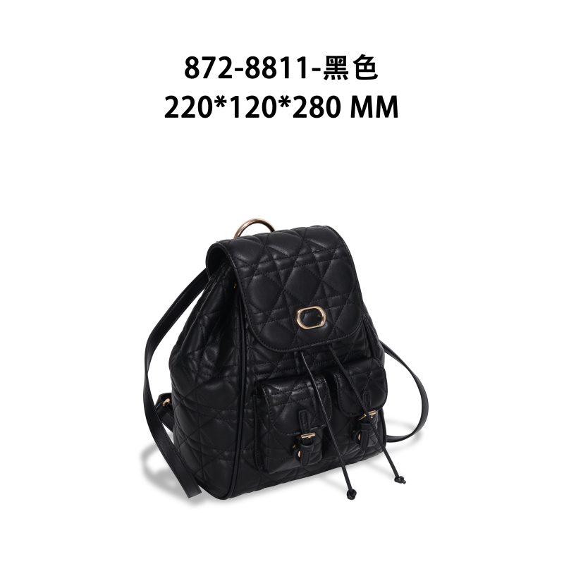 【初阳甄选】GQ-8811-黑色单肩法式黑色斜挎包潮流轻奢女包
