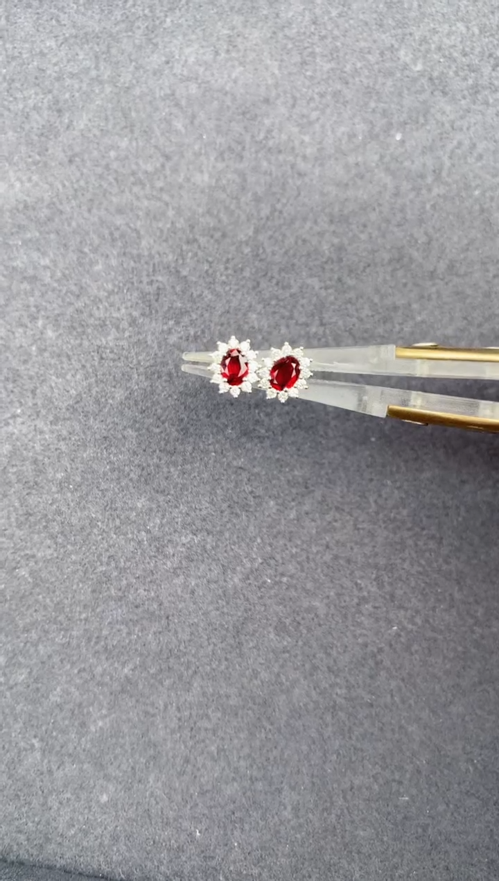 耳饰未镶嵌红宝石0.36ct红宝石   GD