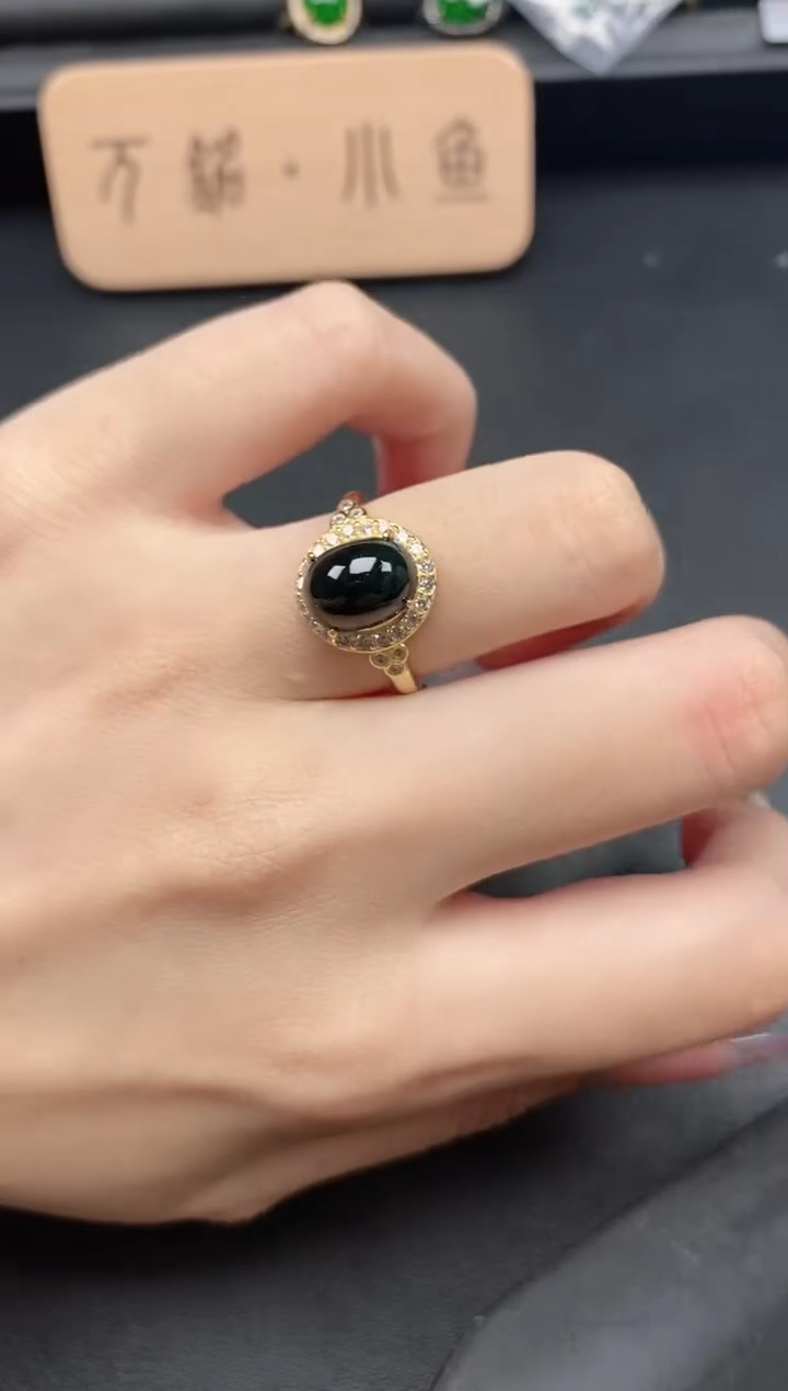 翡翠戒指银S925镶嵌51511