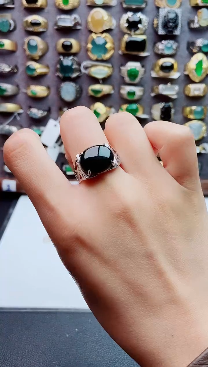 未镶嵌戒指翡翠天然翡翠男戒