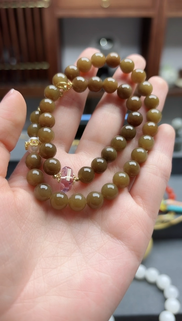 【闪购商品】和田玉手串未镶嵌糖料双圈手串XQ