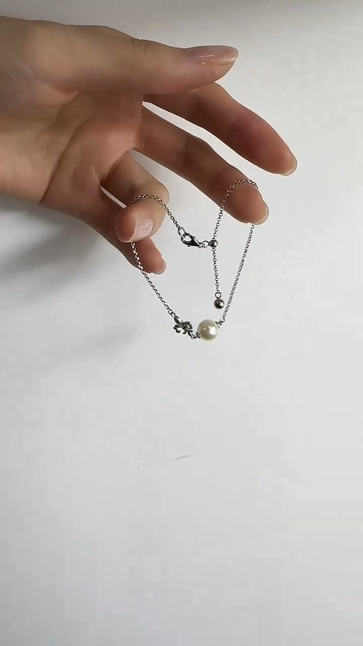 银S925镶嵌手绳海水珍珠G025