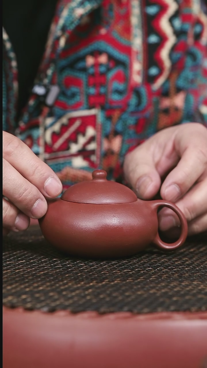 【闪购商品】紫砂茶壶扁西施150cc红皮龙