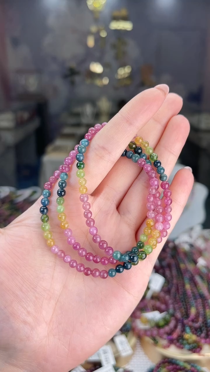 【闪购商品】碧玺/未镶嵌4mm+碧玺多圈多样性发货