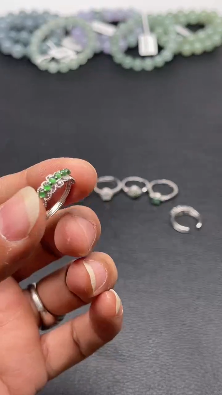 【闪购商品】翡翠戒指银S925镶嵌戒指