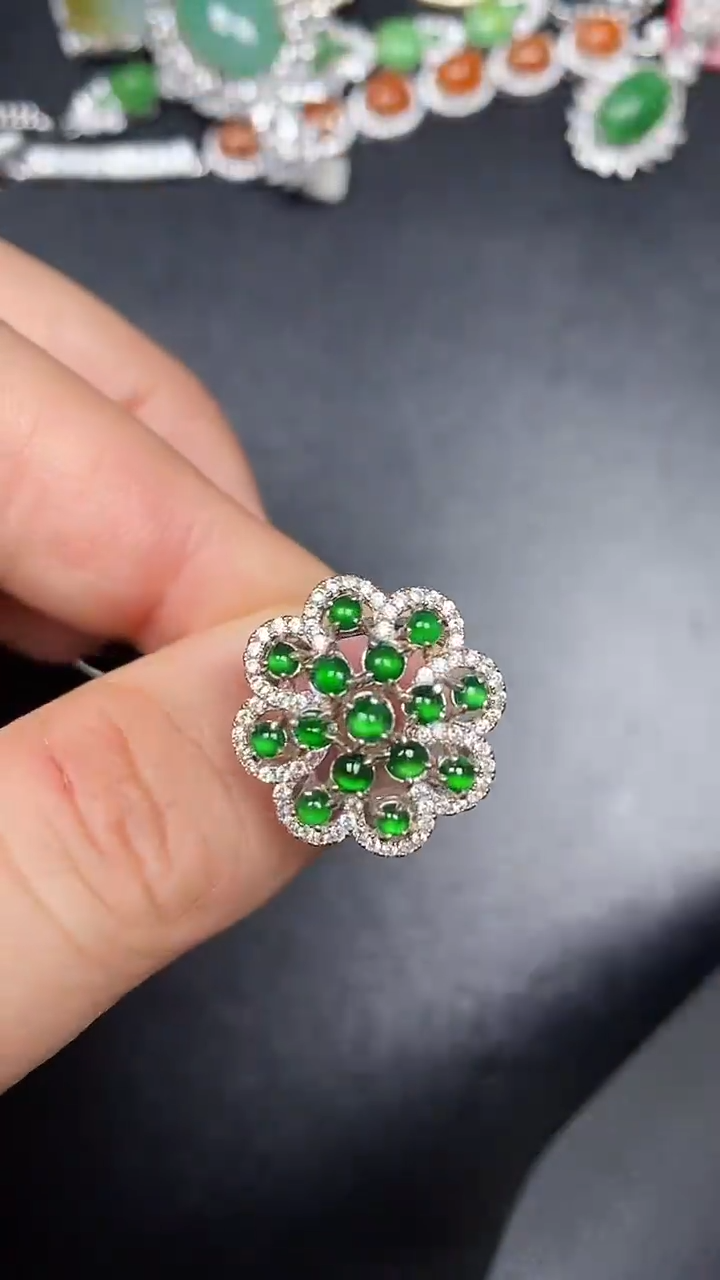 银S925镶嵌戒指翡翠1950