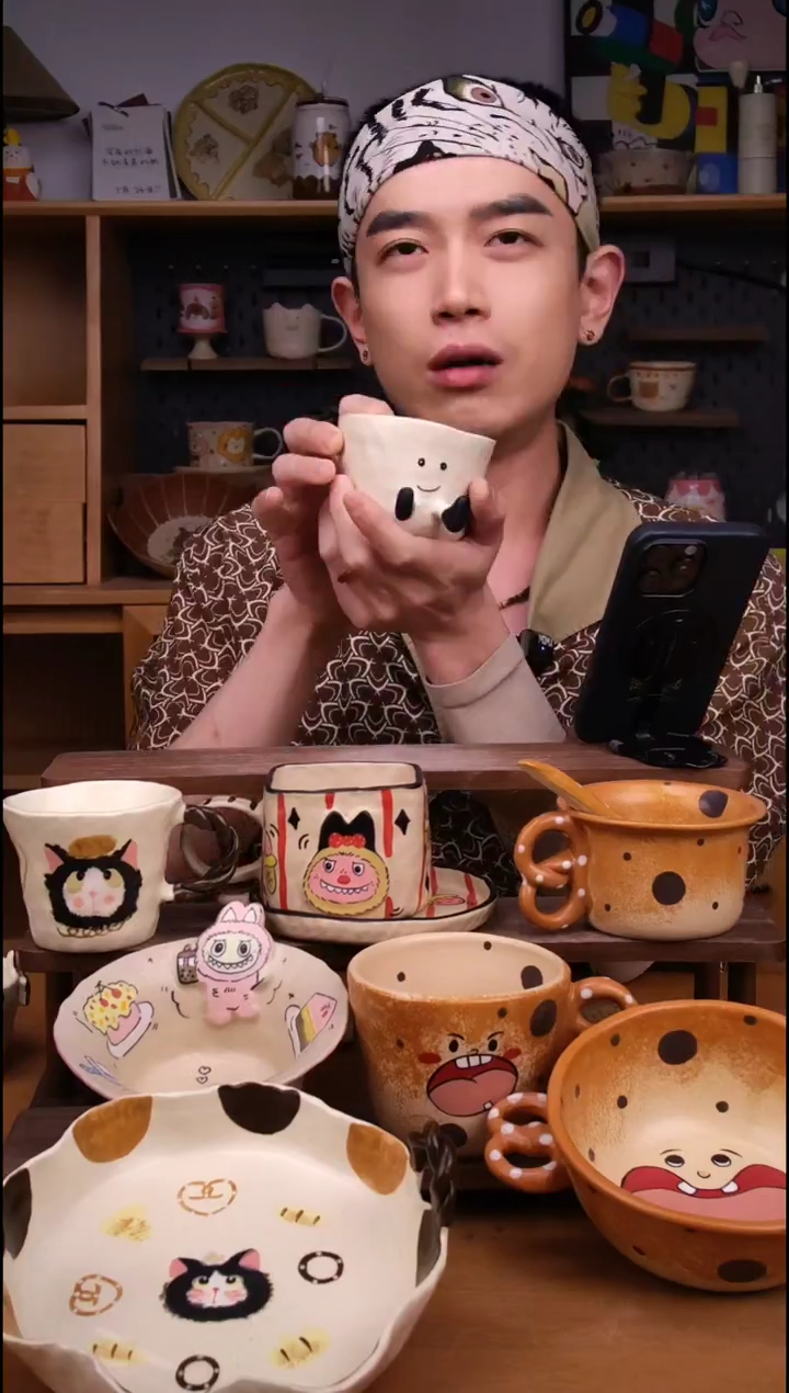 杯子景德镇可爱设计师款陶瓷