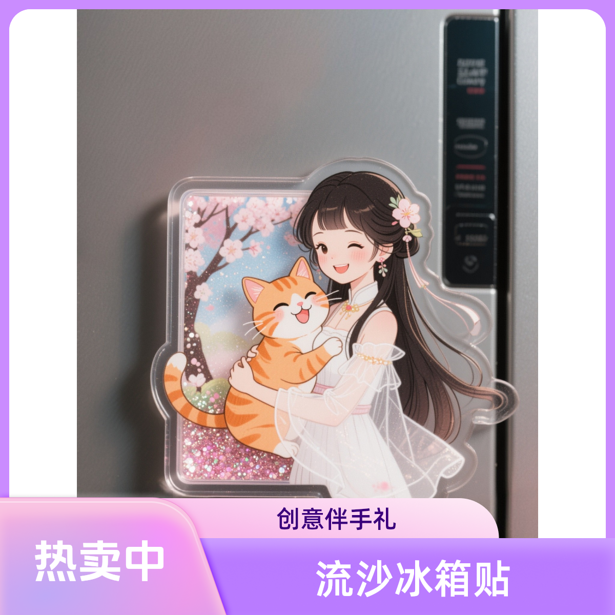【直播选】冰箱贴流沙卡通亚克力礼物冰箱贴创意冰箱贴