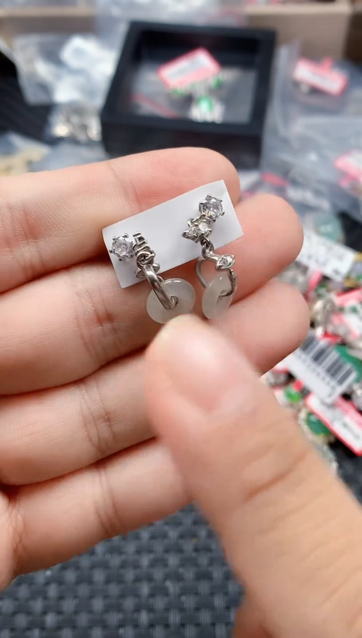 银S925镶嵌戒指翡翠天然A货缅甸翡翠