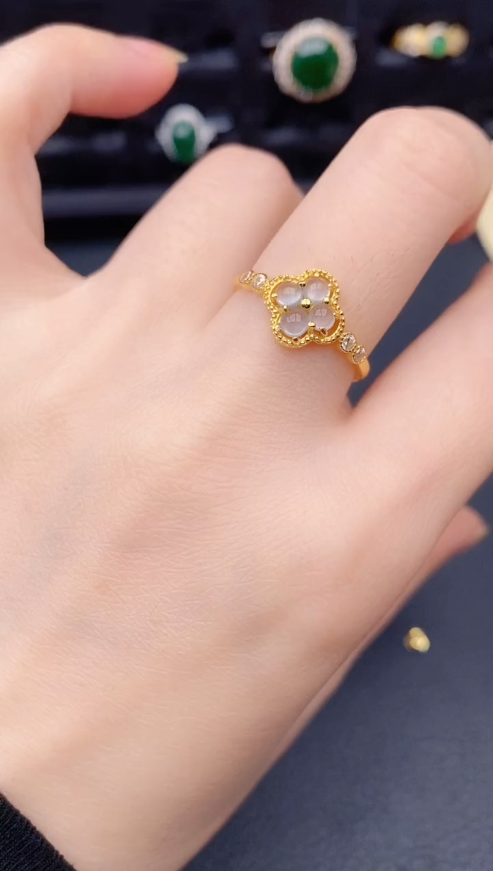 银S925镶嵌戒指翡翠天然a货翡翠191