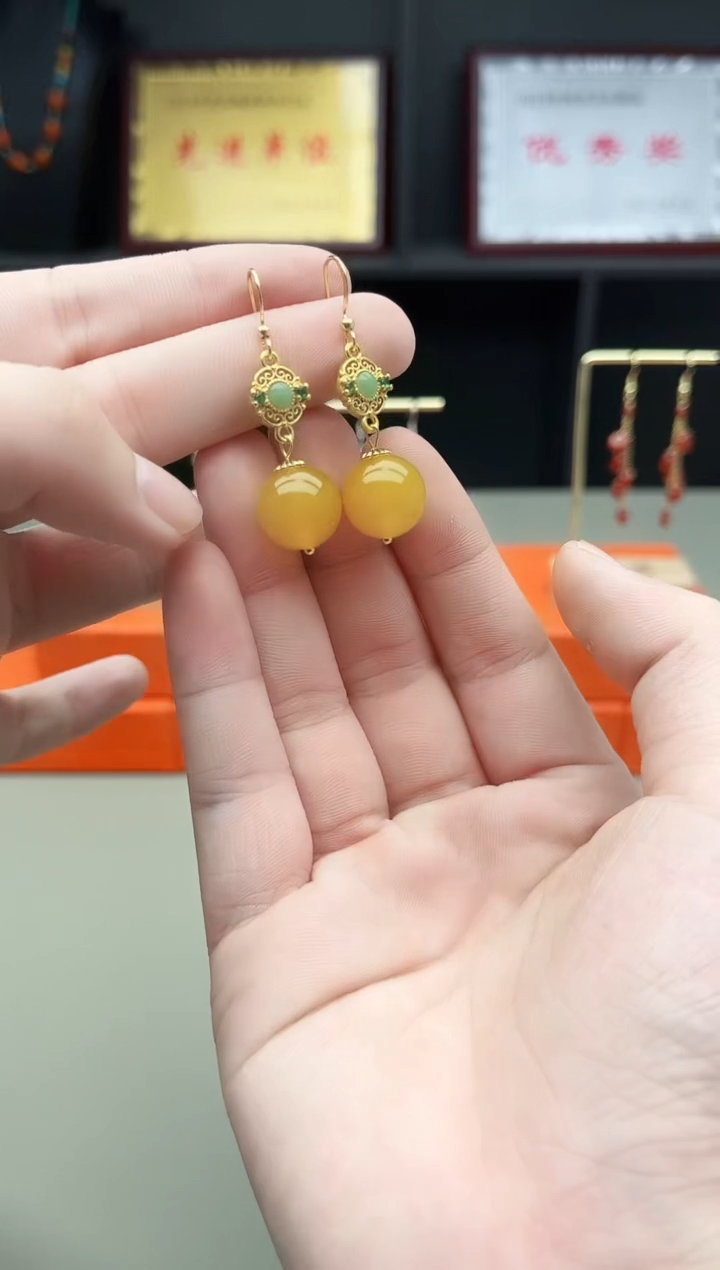 未镶嵌耳钉玛瑙/玉髓202