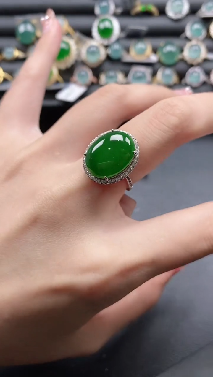 【闪购商品】翡翠戒指银S925镶嵌1111