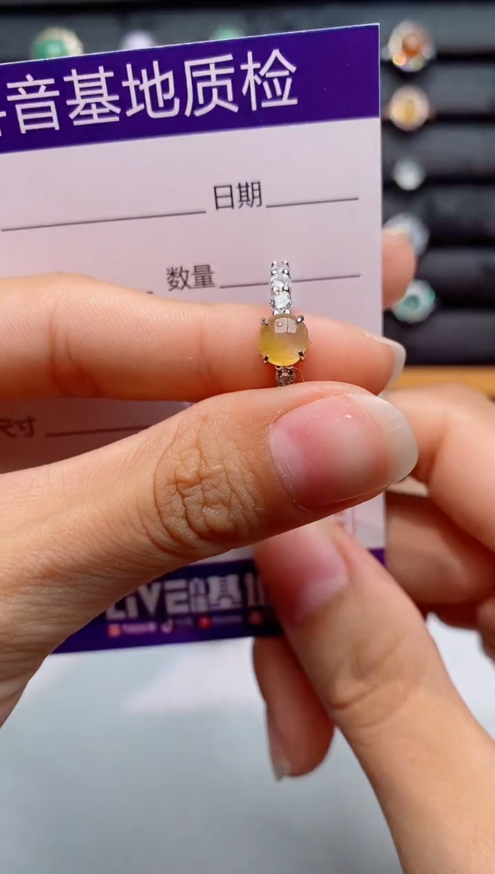 银S925镶嵌戒指翡翠1