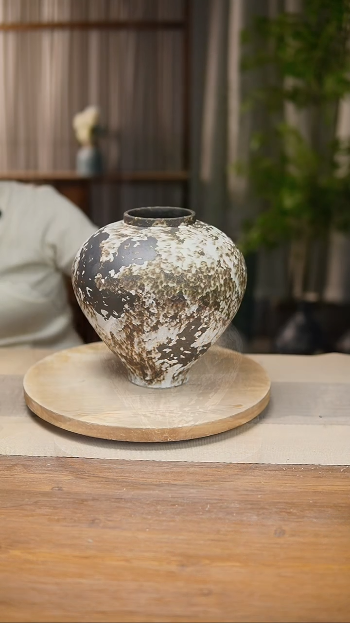 【闪购商品】陶瓷 花器诧寂黑月亮罐