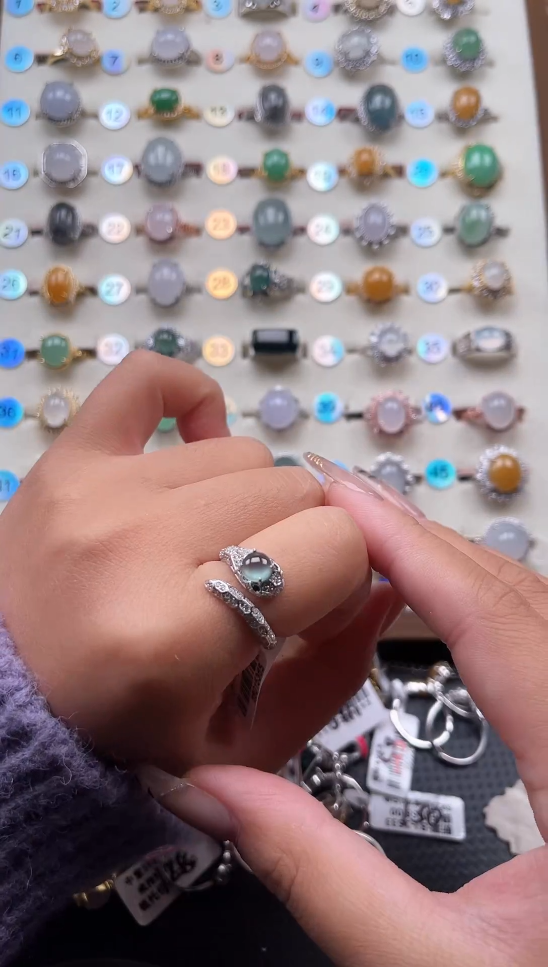 【闪购商品】翡翠戒指银S925镶嵌天然A货翡翠戒指