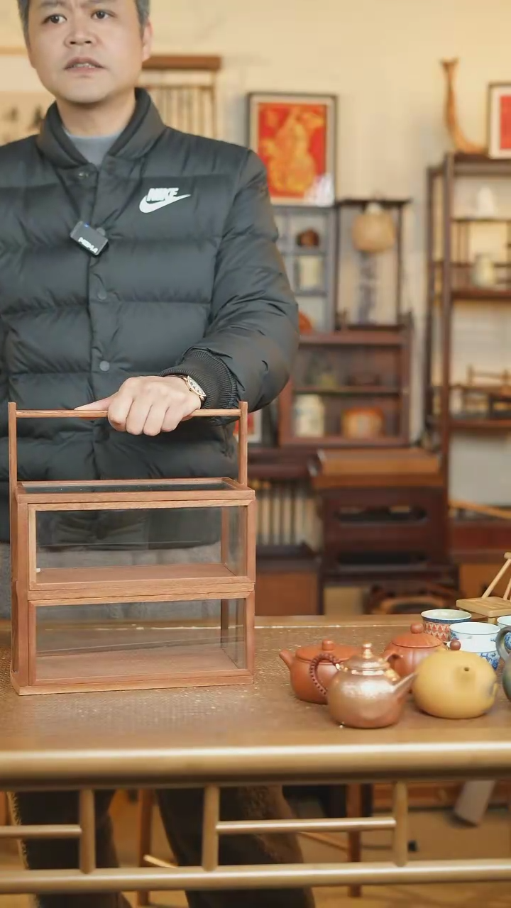【闪购商品】手提玻璃柜子，实木