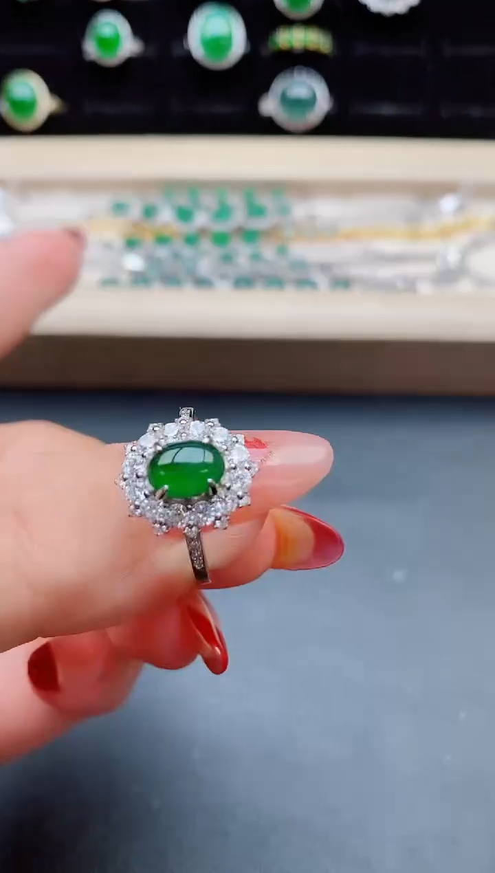 【闪购商品】翡翠戒指银S925镶嵌321321