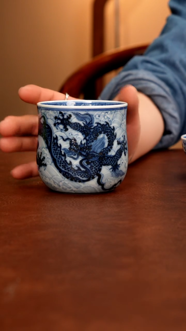 摆件陶景德镇瓷器，青花瓷手绘茶具~