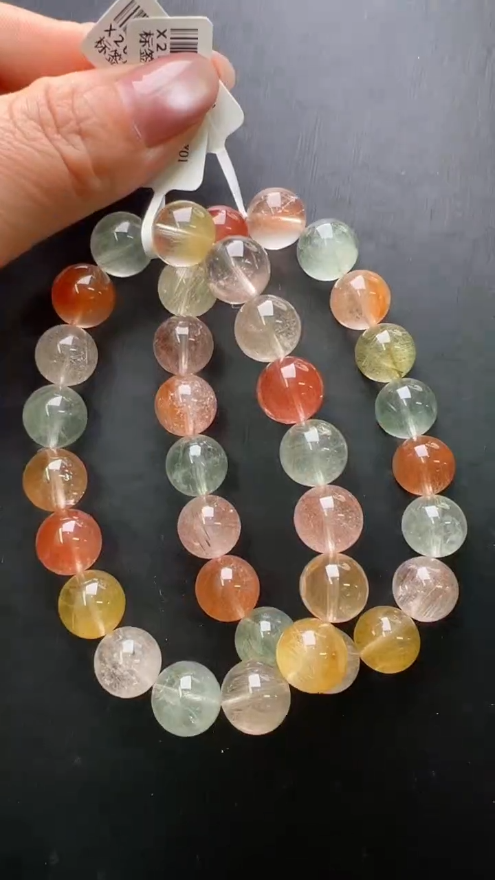 【闪购商品】水晶手串未镶嵌彩发晶手串11m+多样性发一X26954