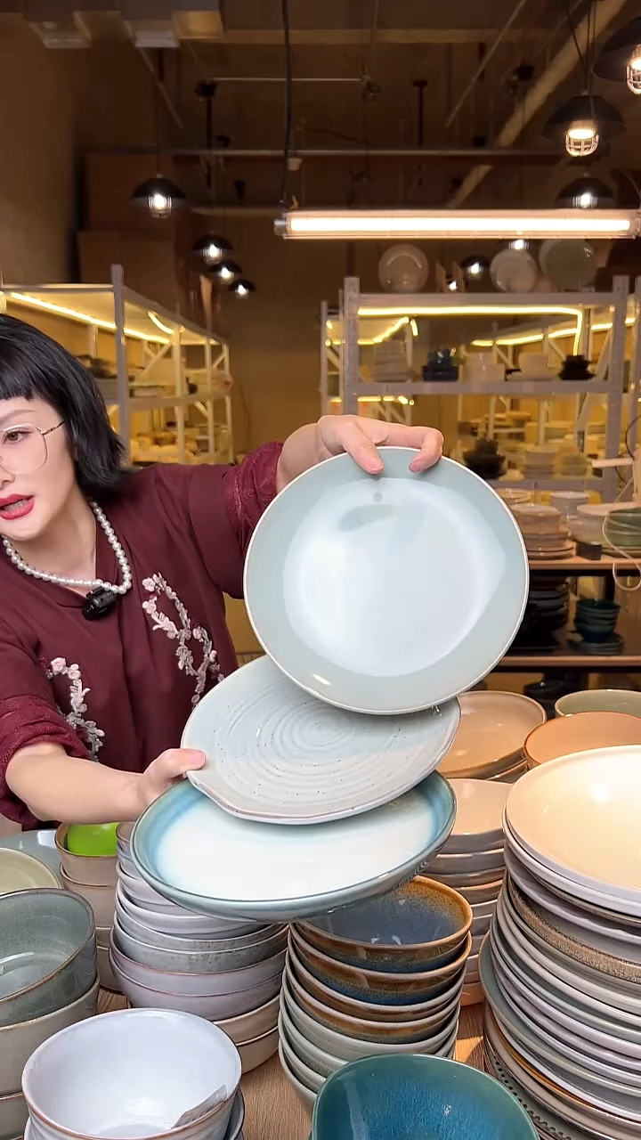 瓷173外贸尾货高温釉下彩陶瓷餐具默认微瑕