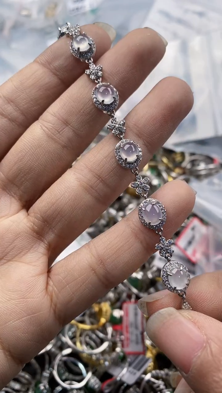 银S925镶嵌戒指翡翠1010---8