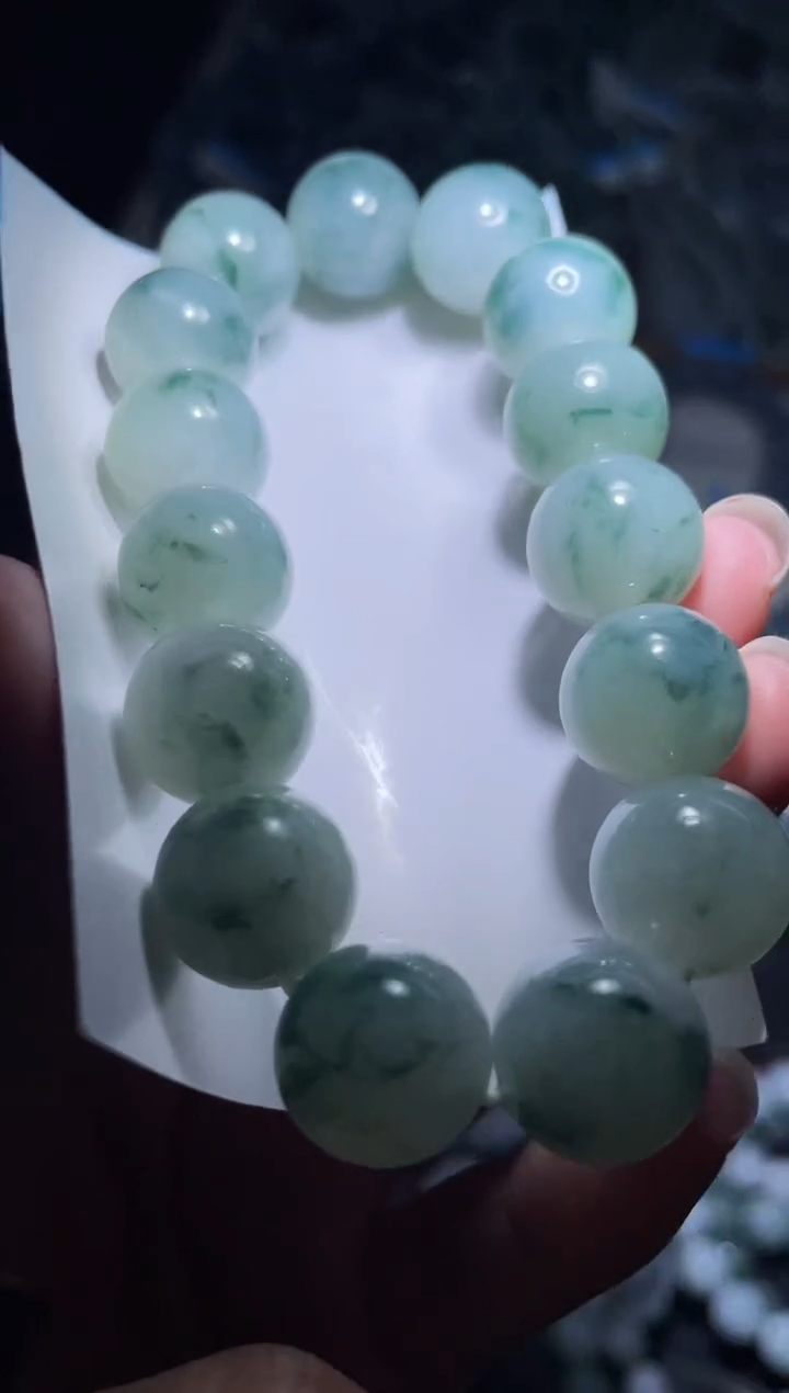 未镶嵌定制翡翠水**坊天然缅甸翡翠手串65