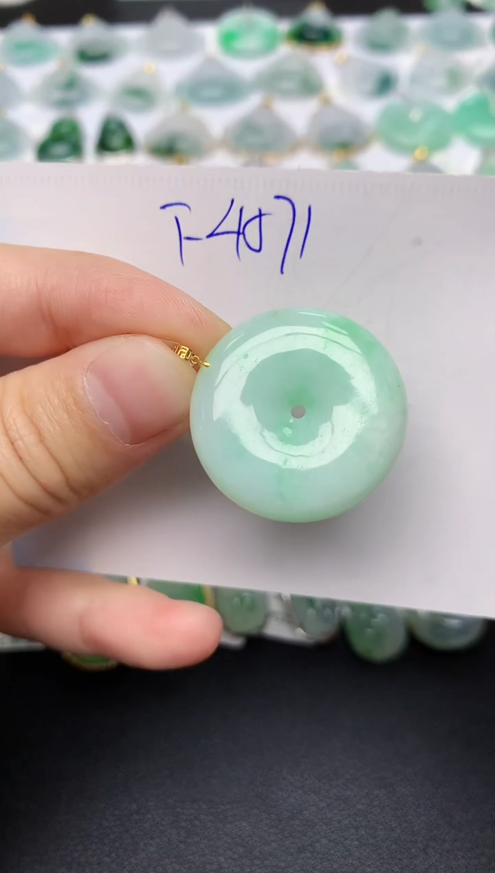 颈饰18K金镶嵌翡翠天然缅甸A货翡翠百元以上9元证书费自理