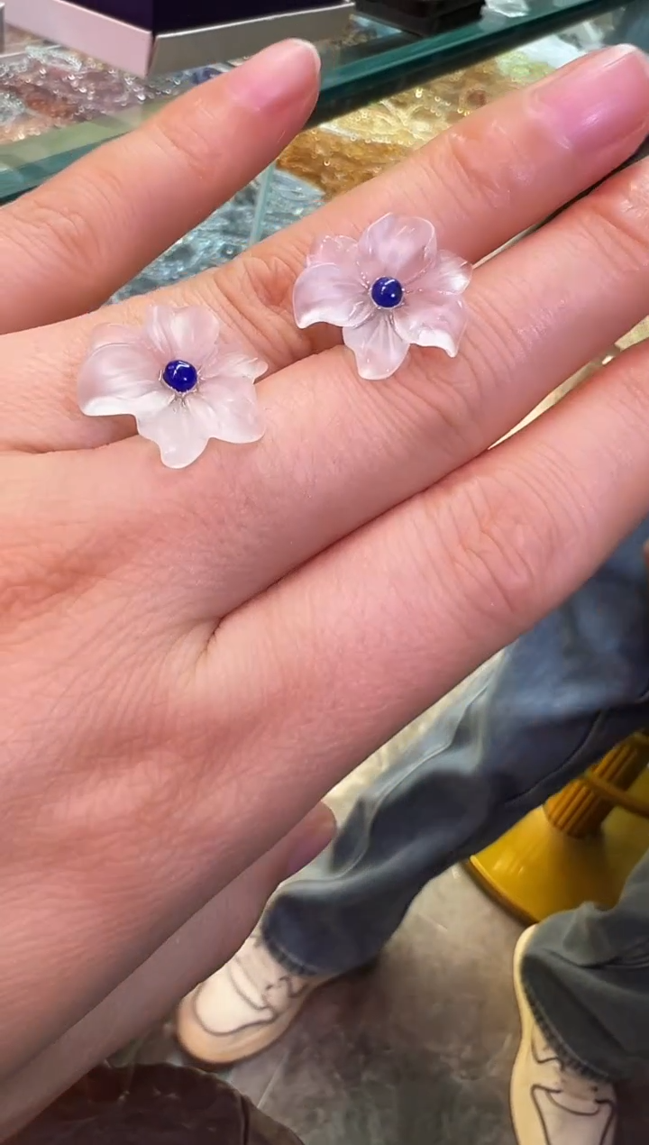 银S925镶嵌耳饰水晶1207m036多样性发其一