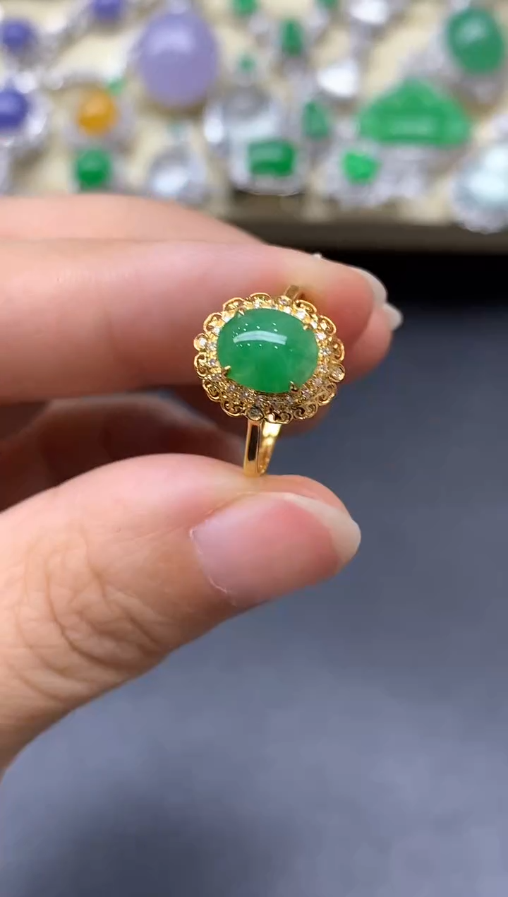 18K金镶嵌戒指翡翠331-中国好珍宝1