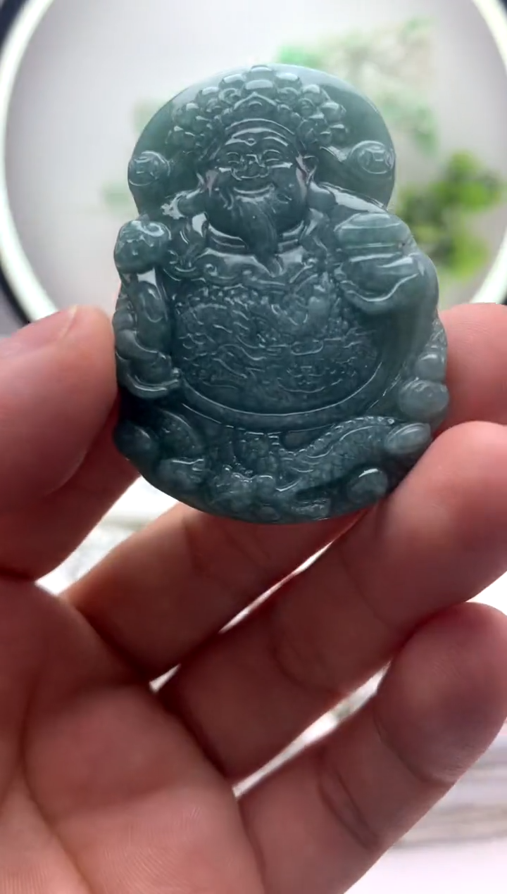 【闪购商品】翡翠颈饰未镶嵌财神【品质一般介意慎拍】